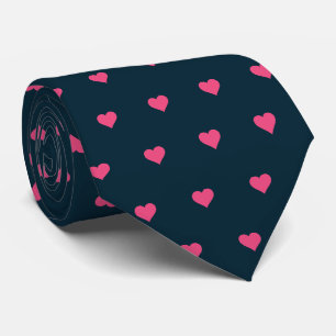 Navy Blue und Pink Hearts Neck Tie Krawatte