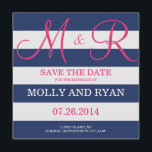 Navy Blue und Pink Monogram Save the Date<br><div class="desc">Navy Blue and Pink Monogram Save the Date: Nutzen Sie diese eleganten speichern Sie die Daten,  um Freunde und Familie zur Hochzeit Ihrer Träume einzuladen. Verwenden Sie die Aufforderung,  um das Produkt anzupassen. Wenn Sie die Grafik ändern möchten,  kontaktieren Sie mich bitte über meinen Shop. Antiker Kronier</div>