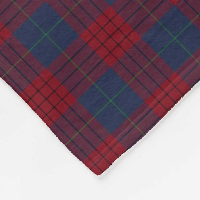 Navy Blue und Red Kariert Robinson Tartan Fleecedecke (Ecke)