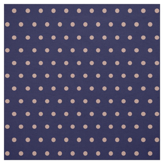 Navy Blue und Rose Gold Textured Polka Dot Muster Stoff (Muster)