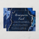 Navy Blue und Silver Agate Honeymoon Fund Begleitkarte<br><div class="desc">Diese elegante und glamouröse Hochzeitsflitterwochen-Kapselkarte mit marineblau-blauem Marmorhintergrund und Imitaten mit silbernen Glitzer-Akzenten. Der Text kombiniert handgeschriebene Skripte mit modernen serifenlosen Schriftart für ein elegantes und raffiniertes Aussehen. Dies ist perfekt für Herbst- und Winterhochzeiten.</div>