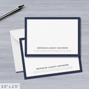 Navy Blue und Silver Business Note Card Mitteilungskarte