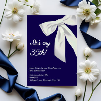 Navy Blue und Silver Foil "It’s My 30." elegant Folieneinladung