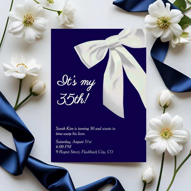 Navy Blue und Silver Foil "It’s My 30." elegant Folieneinladung (Von Creator hochgeladen)