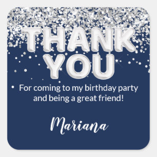 Navy Blue und Silver Party Sticker für Favoriten