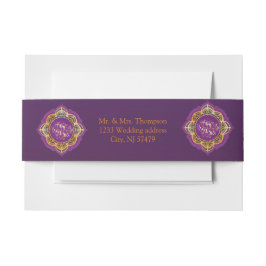 Navy Blue und Violet mit Gold-Mandalasen Einladungsbanderole