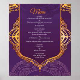 Navy Blue und Violet mit Gold-Mandalasen Poster