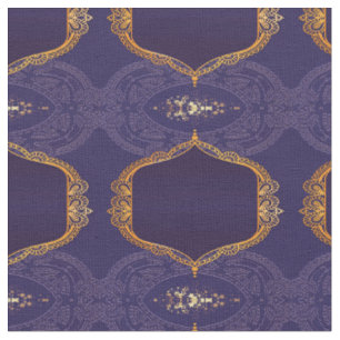 Navy Blue und Violet mit Gold-Mandalasen Stoff
