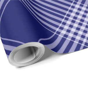 Navy Blue und Weiß Kariert Geschenkpapier