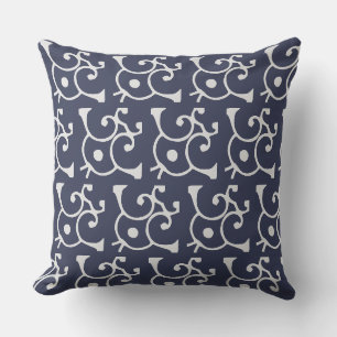 Navy Blue und White Abstrakt Pattern Kissen