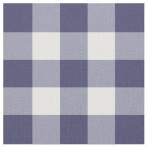 Navy Blue und White Gingham Pattern Stoff