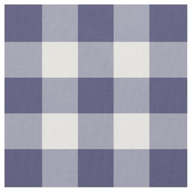 Navy Blue und White Gingham Pattern Stoff (Nahaufnahme)