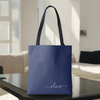 Navy Blue und White Modern Monogram
