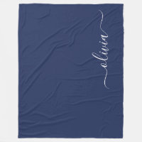 Navy Blue und White Modern Monogram