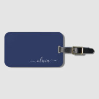 Navy Blue und White Modern Monogram