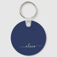 Navy Blue und White Modern Monogram