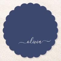 Navy Blue und White Modern Monogram