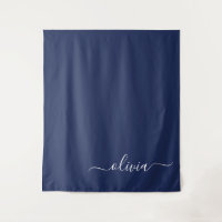 Navy Blue und White Modern Monogram