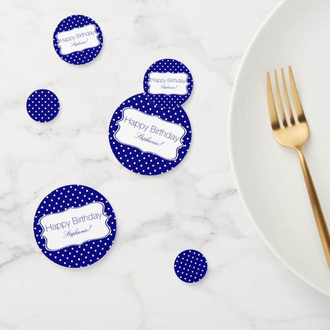 Navy Blue und White Polka Dot Birthday Party Konfetti (Gruppe)