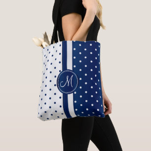 Navy Blue und White Polka Dot Design