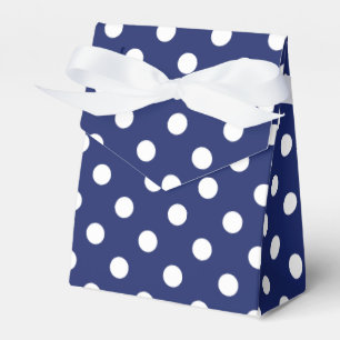 Navy Blue und White Polka Dot Pattern Geschenkschachtel