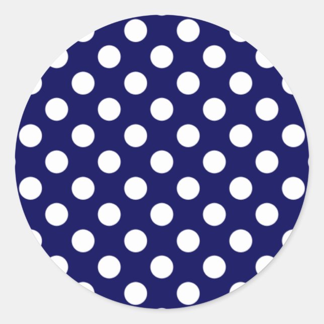 Navy Blue und White Polka Dot Sticker (Vorderseite)
