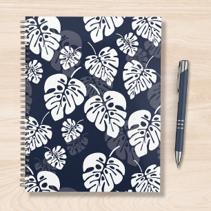 Navy Blue und White Tropical Folies   Floral Planer