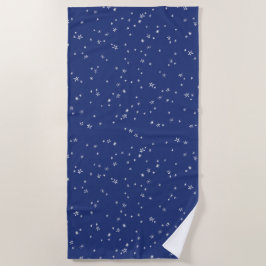 Navy Blue und White Twinkle Little Stars Strandtuch