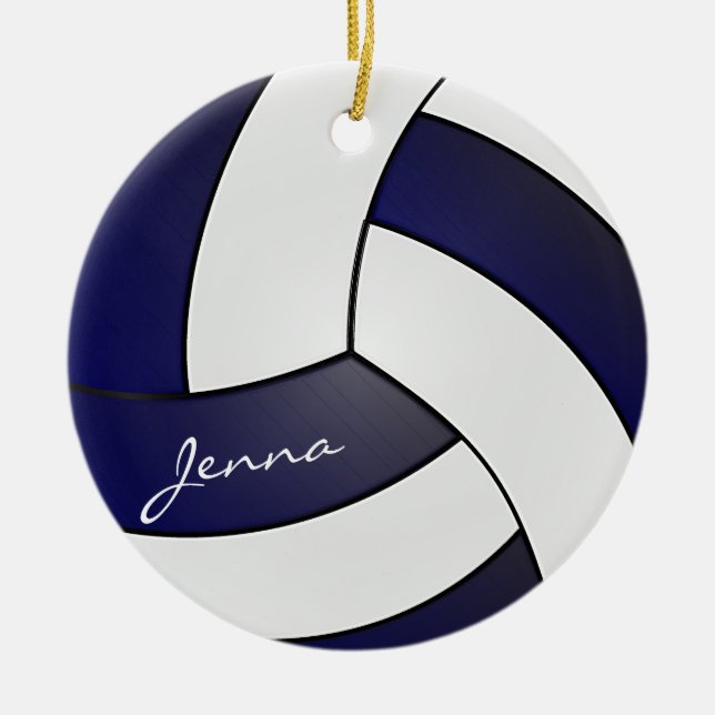Navy Blue und White Volleyball 🏐 | DIY Name Keramikornament (Vorne)