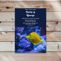 Navy Blue Underwater Sea Fish Coastal wedding