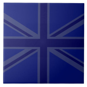 NAvy Blue Union Jack Decor Fliese