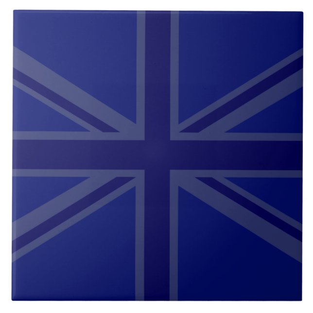 NAvy Blue Union Jack Decor Fliese (Vorderseite)