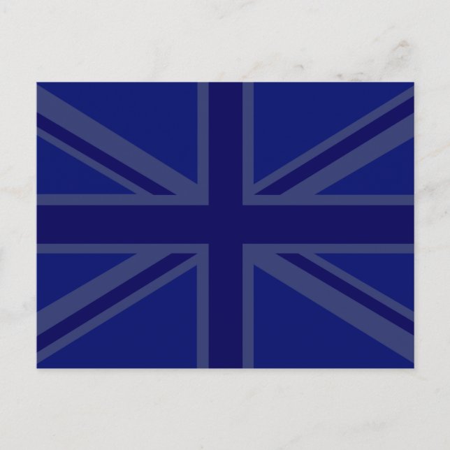 NAvy Blue Union Jack Decor Postkarte (Vorderseite)