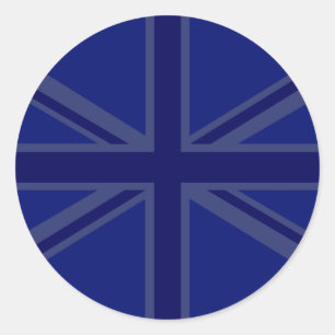 NAvy Blue Union Jack Decor Runder Aufkleber