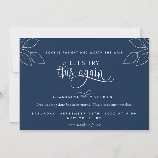 Navy Blue, versuchen wir es noch einmal, Liebe ist Save The Date (Vorderseite)