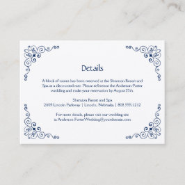 Navy Blue Verziert Wirbel Detailkarten für die Ein Begleitkarte