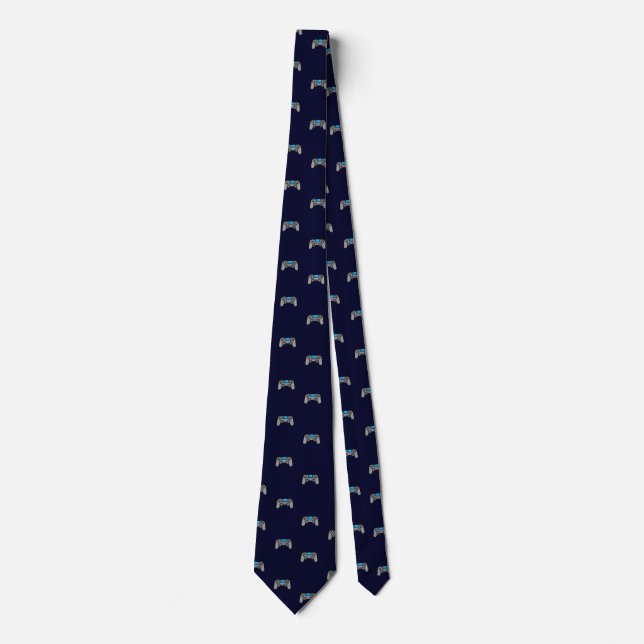 Navy Blue Video Game Playstation Men Neck Tie Krawatte (Vorderseite)