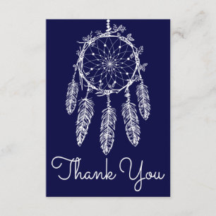Navy Blue Vielen Dank Dream Catcher Native America Dankeskarte