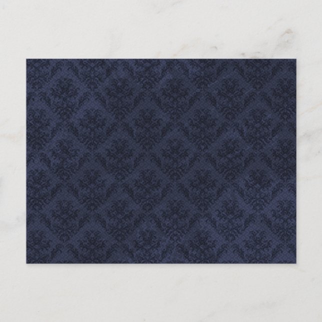 Navy Blue Vintag Wallpaper Postkarte (Vorderseite)