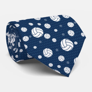 Navy Blue Volleyball Zickzack Gemustert Krawatte