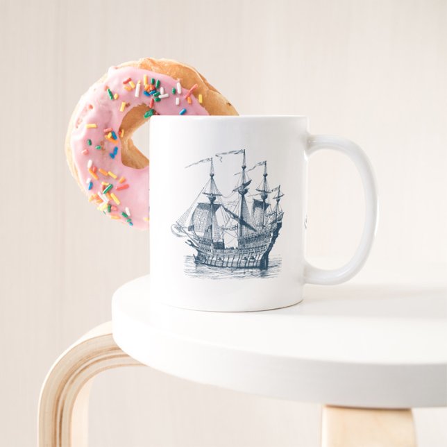 Navy-Blue-Wasserschiff Jumbo-Tasse (Von Creator hochgeladen)