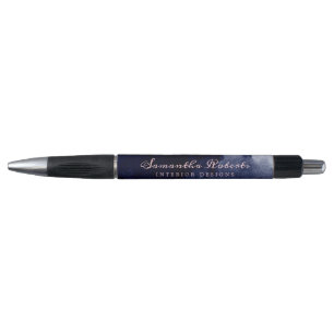  Navy Blue Watercolor Abstrakt Blank Pink Script Kugelschreiber