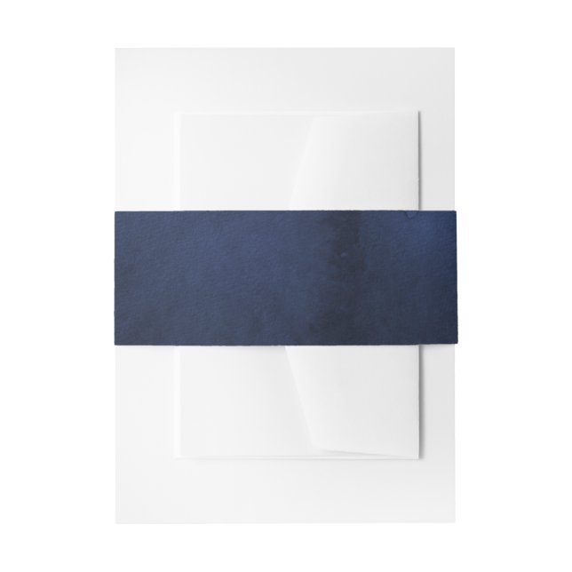 Navy Blue Watercolor Einladungsbanderole (Vorderseite Beispiel)