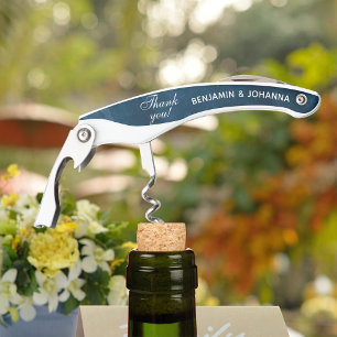 Navy Blue Watercolor Hochzeit Vielen Dank Kellnermesser