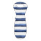 Navy Blue Watercolor Nautical Stripe Muster Weintasche (Rückseite Flach)