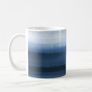 Navy Blue Watercolor Ombre Tasse