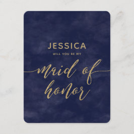 Navy Blue Watercolor wirst du meine Trauzeugin sei Einladung