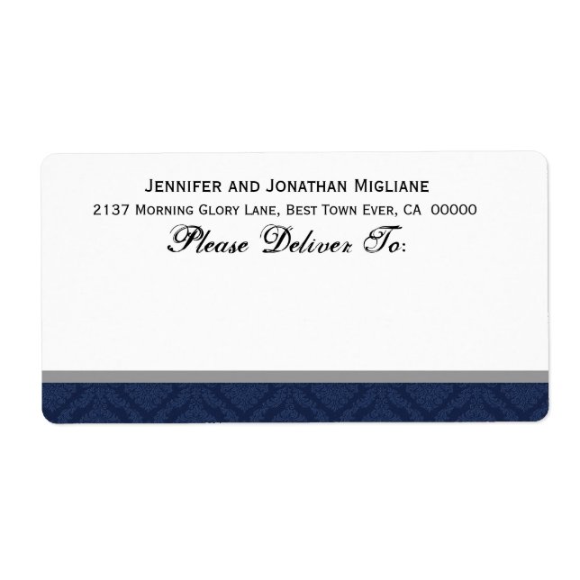Navy Blue Wedding Damask (Vorne)