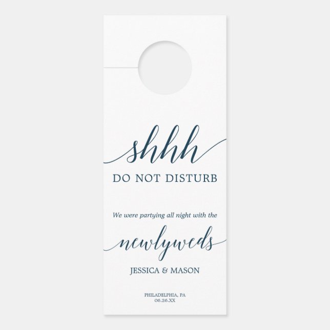 Navy Blue Wedding Door Hanger nicht stören Türanhänger (Vorderseite)
