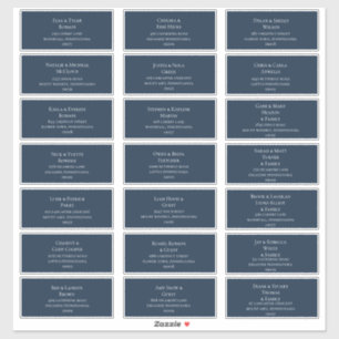 Navy Blue Wedding Guest Address Labels